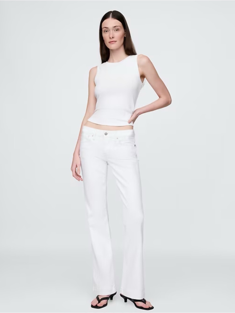 GAP White Low Rise Long & Lean Jeans